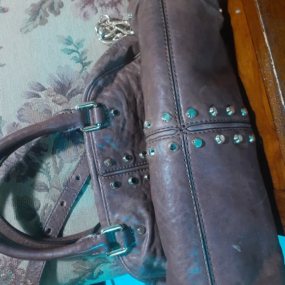 Michael Kors Brown Studded Leather Bag - Picture 6 of 11